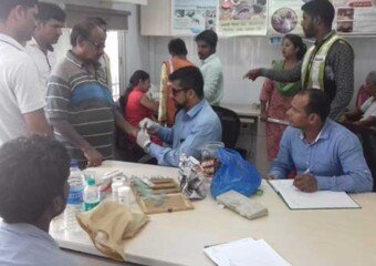 PHC Staff taking Blood samples and Work profile inquires of site staff